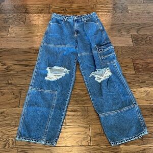 Poster Girl Cargo Wide Leg Baggy High Rise Size M